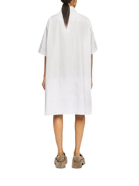 Robe Chemise À Manches Courtes Et Ourlet Échalonné - Grey/White