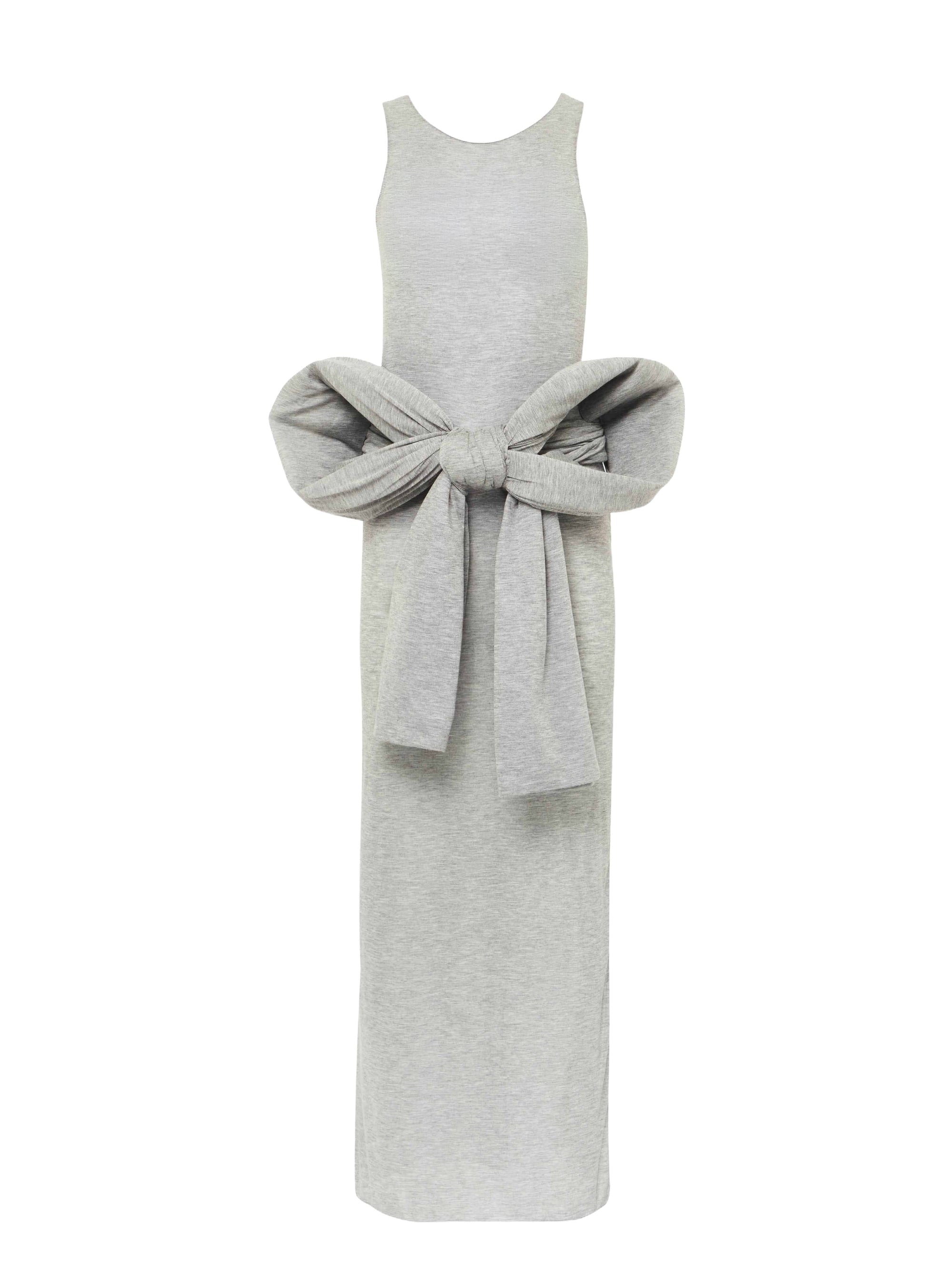 Robe longue drapée sans manches - Light Grey
