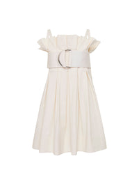 Mini-Robe À Plis Et Anneaux En D - Ivory