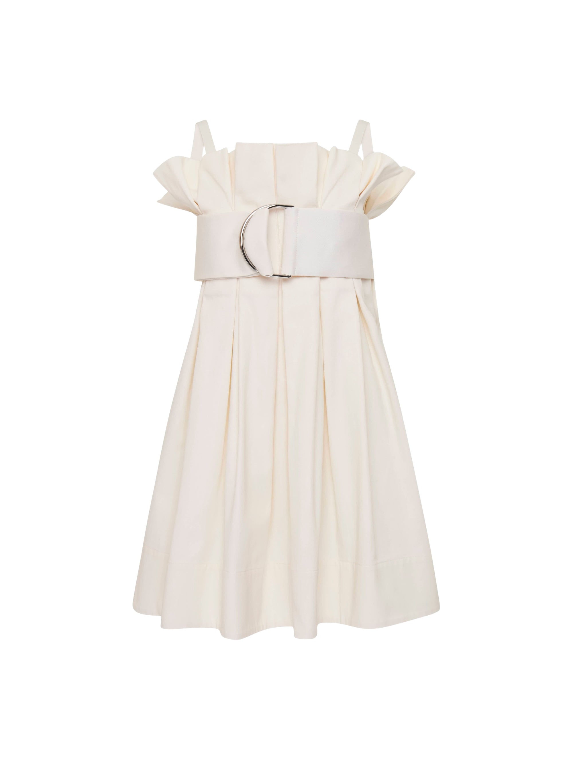 Mini-Robe À Plis Et Anneaux En D - Ivory