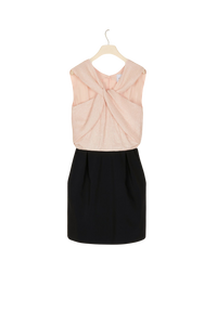 Robe courte à col twist - Rose & Noir