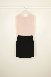 Robe courte à col twist - Rose & Noir