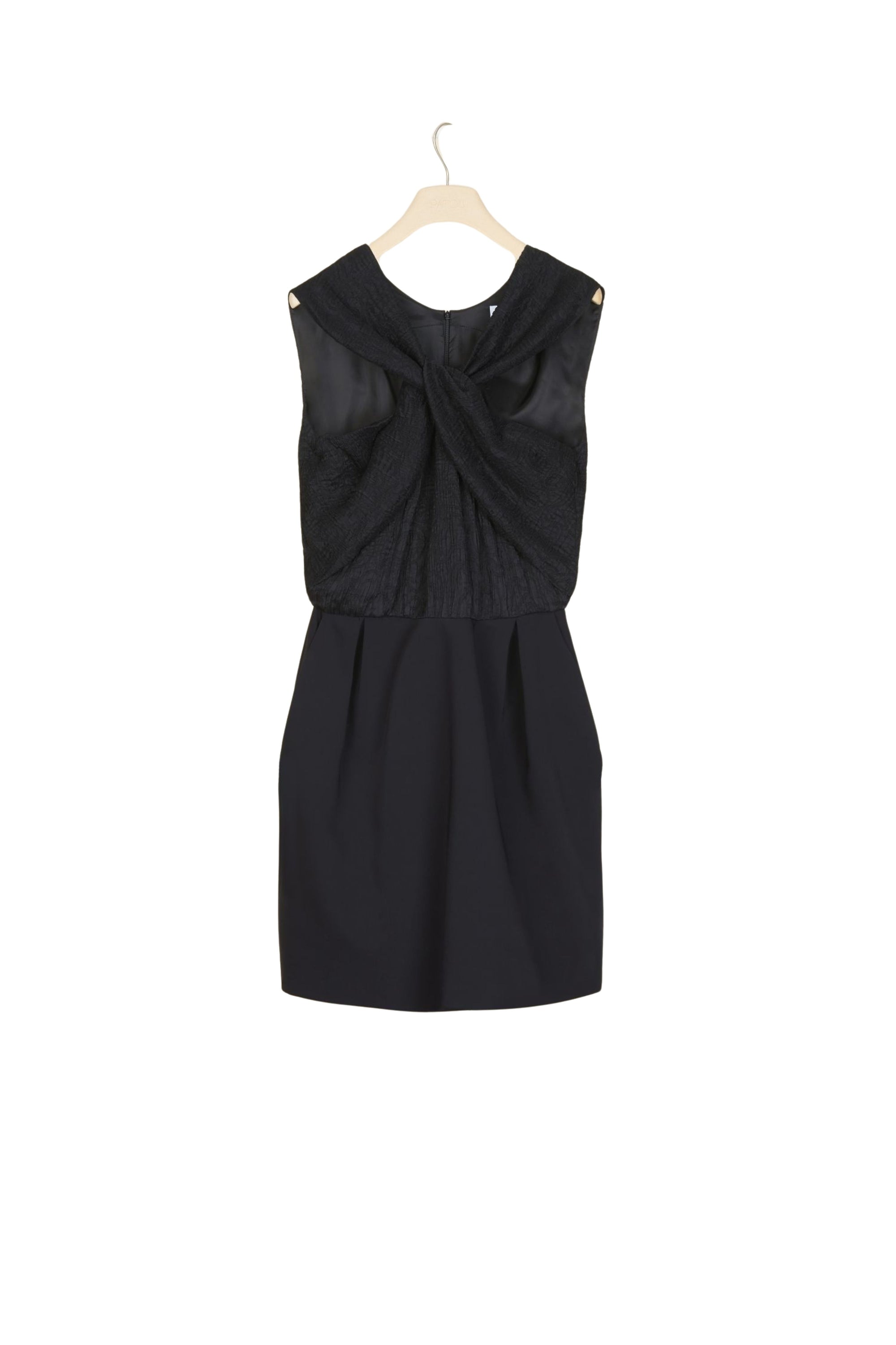 Short dress with twist collar - Black