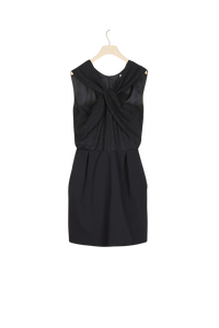 Robe courte à col twist - Noir