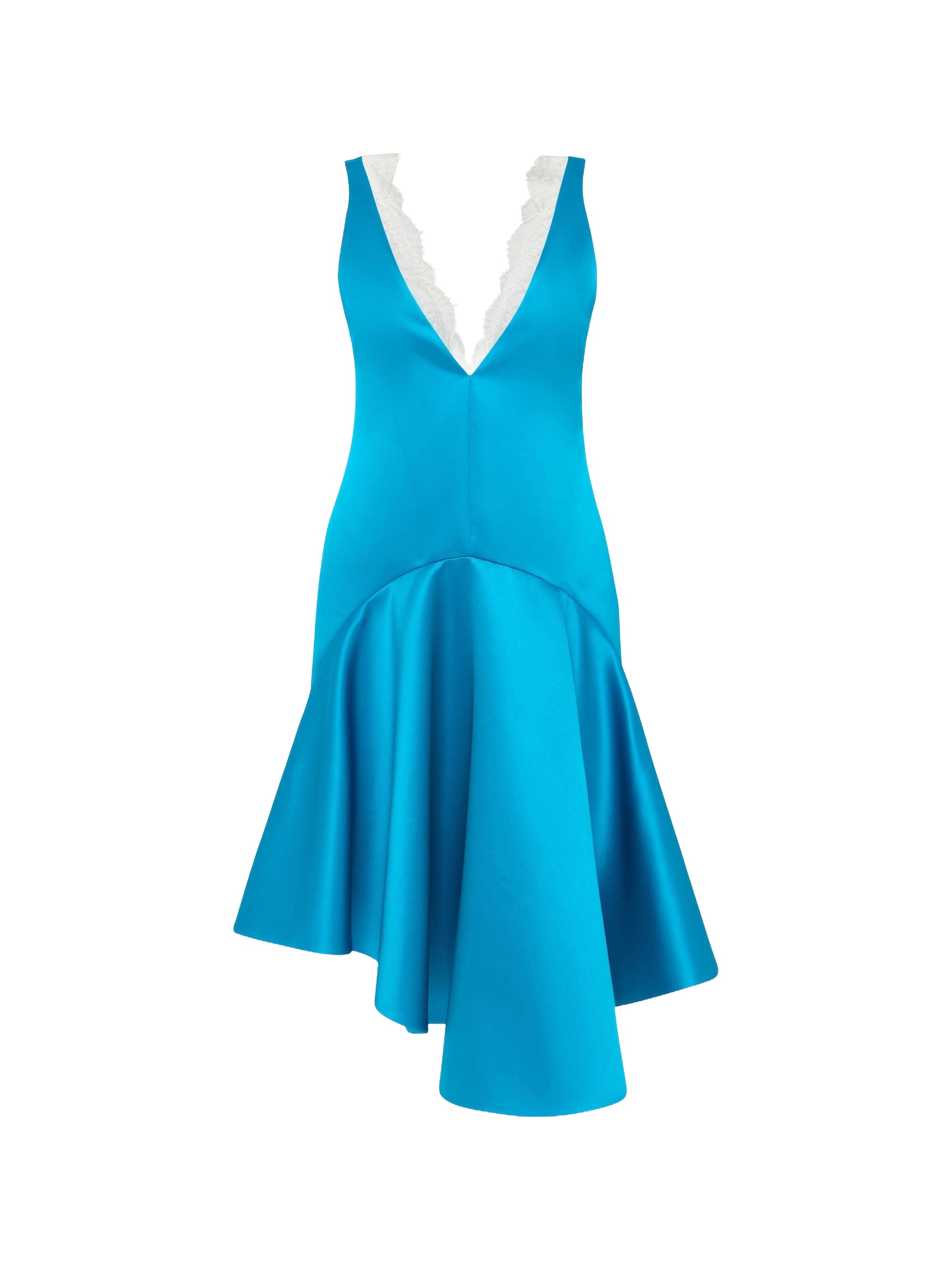 Robe midi à col V - Blue Jade