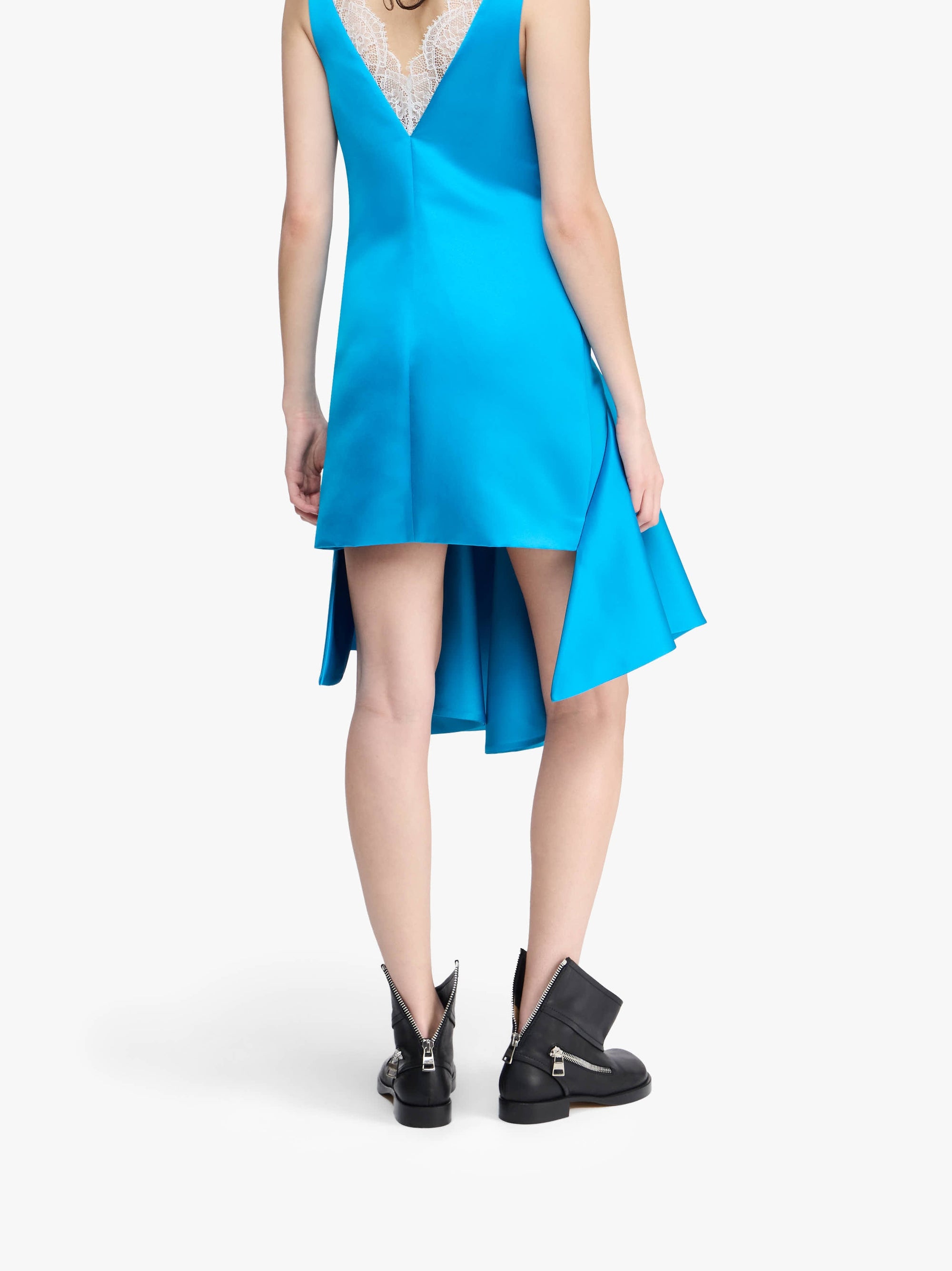 Robe À Col En V Et Ourlet Drapé - Blue Jade