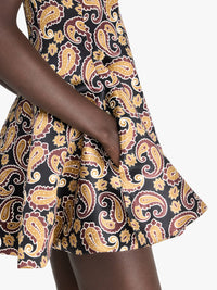 Robe Henley À Jupe Circulaire - Red Brown