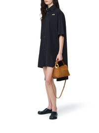 Robe courte polo à manches courtes - Washed Black