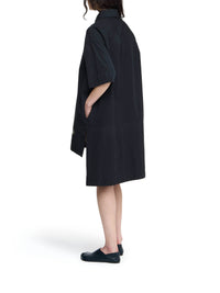 Robe Chemise À Manches Courtes Et Ourlet Échalonné - Washed Black