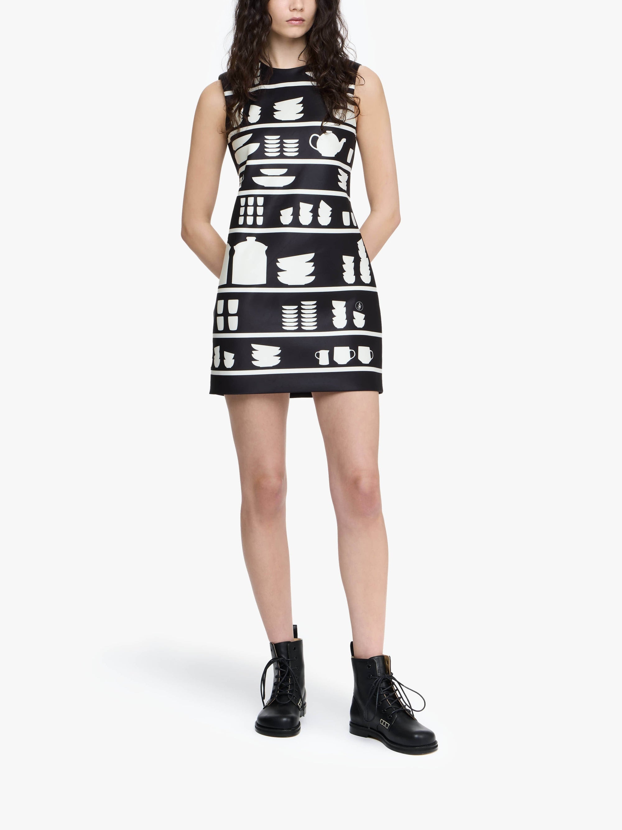 Mini Robe Fuselée - Black/White