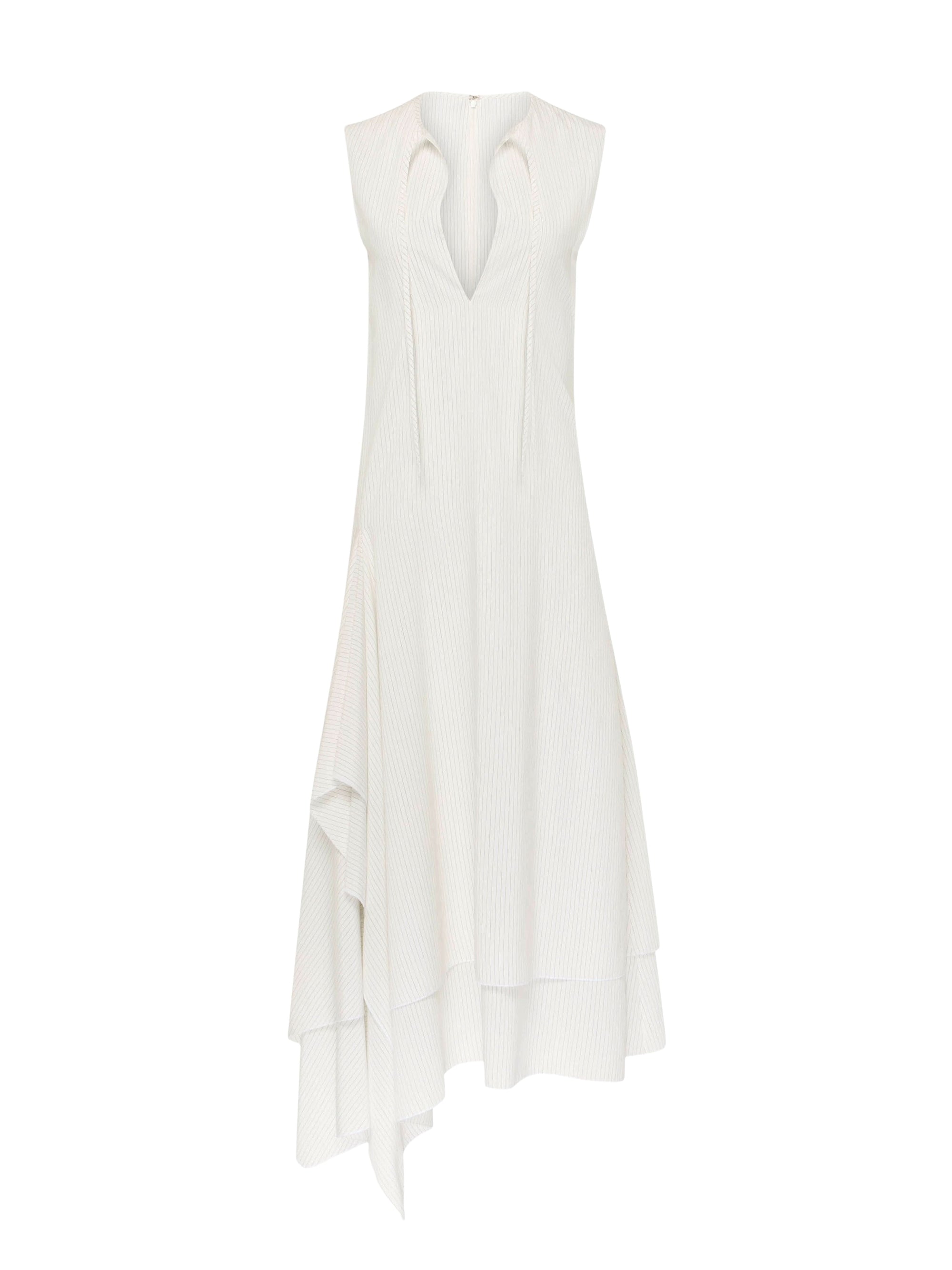 Robe Sans Manches À Double Épaisseur - Off White/Grey