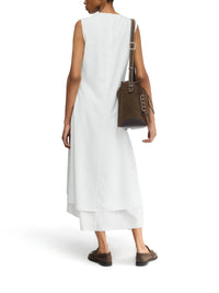Robe Sans Manches À Double Épaisseur - Off White/Grey