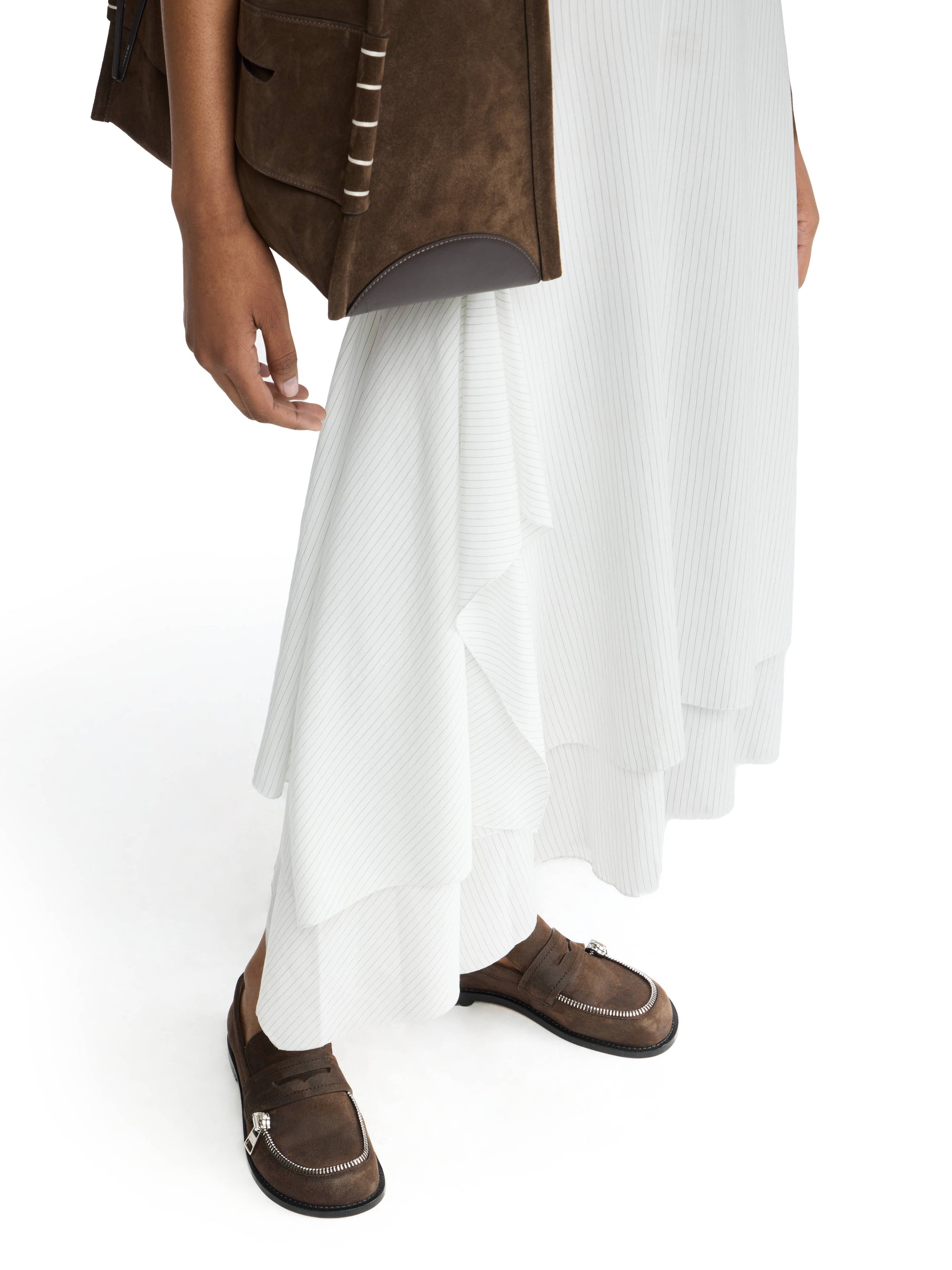 Robe Sans Manches À Double Épaisseur - Off White/Grey