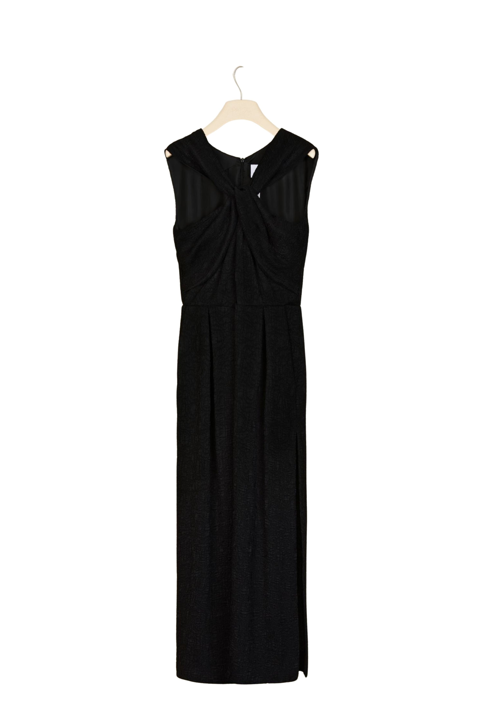 Long dress with twist collar - Black