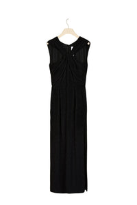 Robe longue à col twist - Noir
