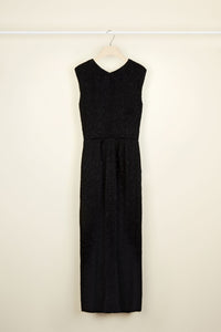 Long dress with twist collar - Black