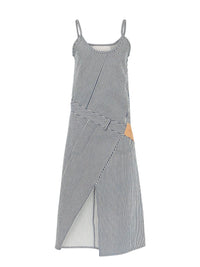 Robe De Travail À Torsades - Off White/Navy