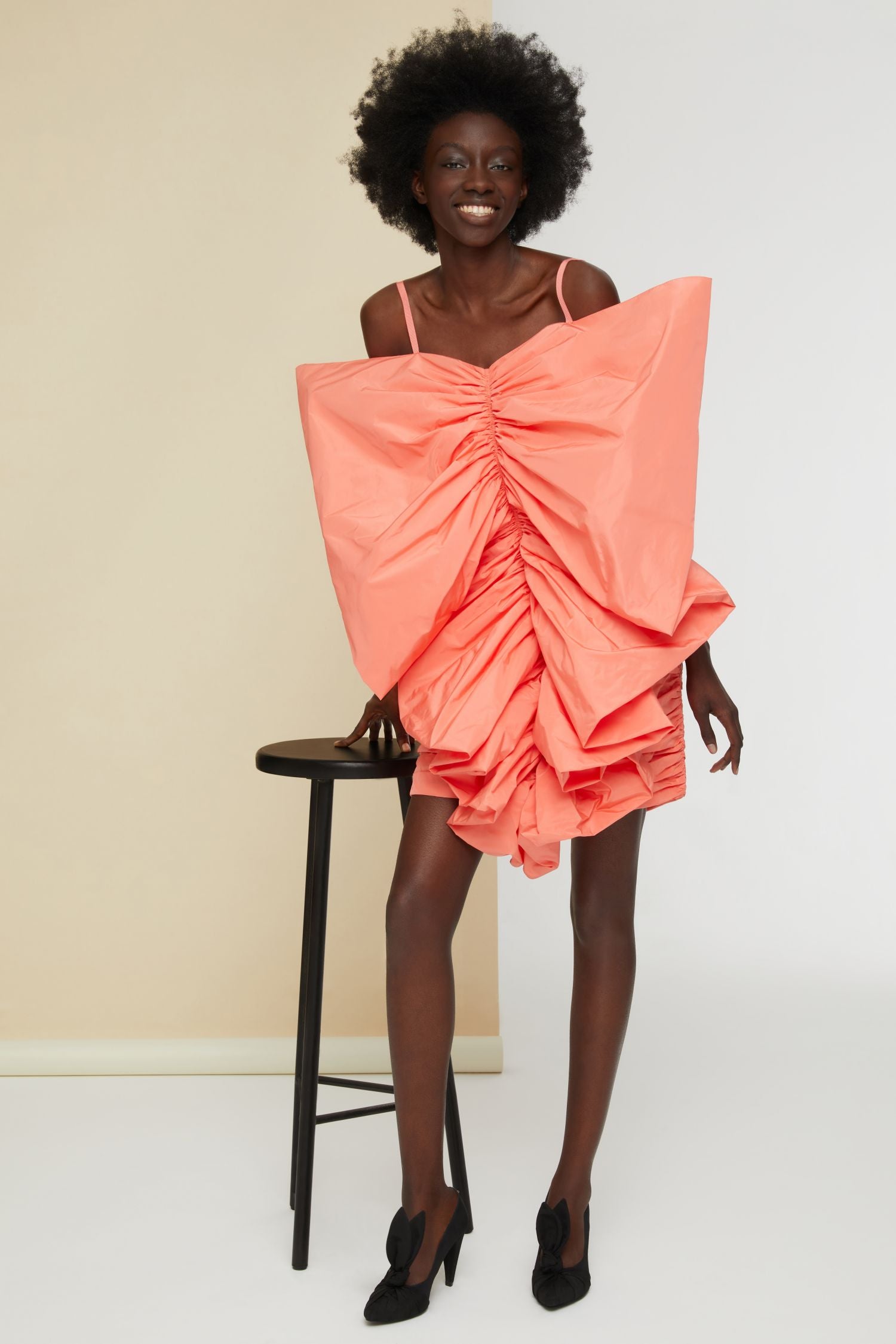 Robe papillon en faille - Mandarine