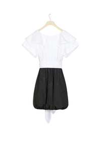 Robe boule à dos croisé - Noir & Blanc