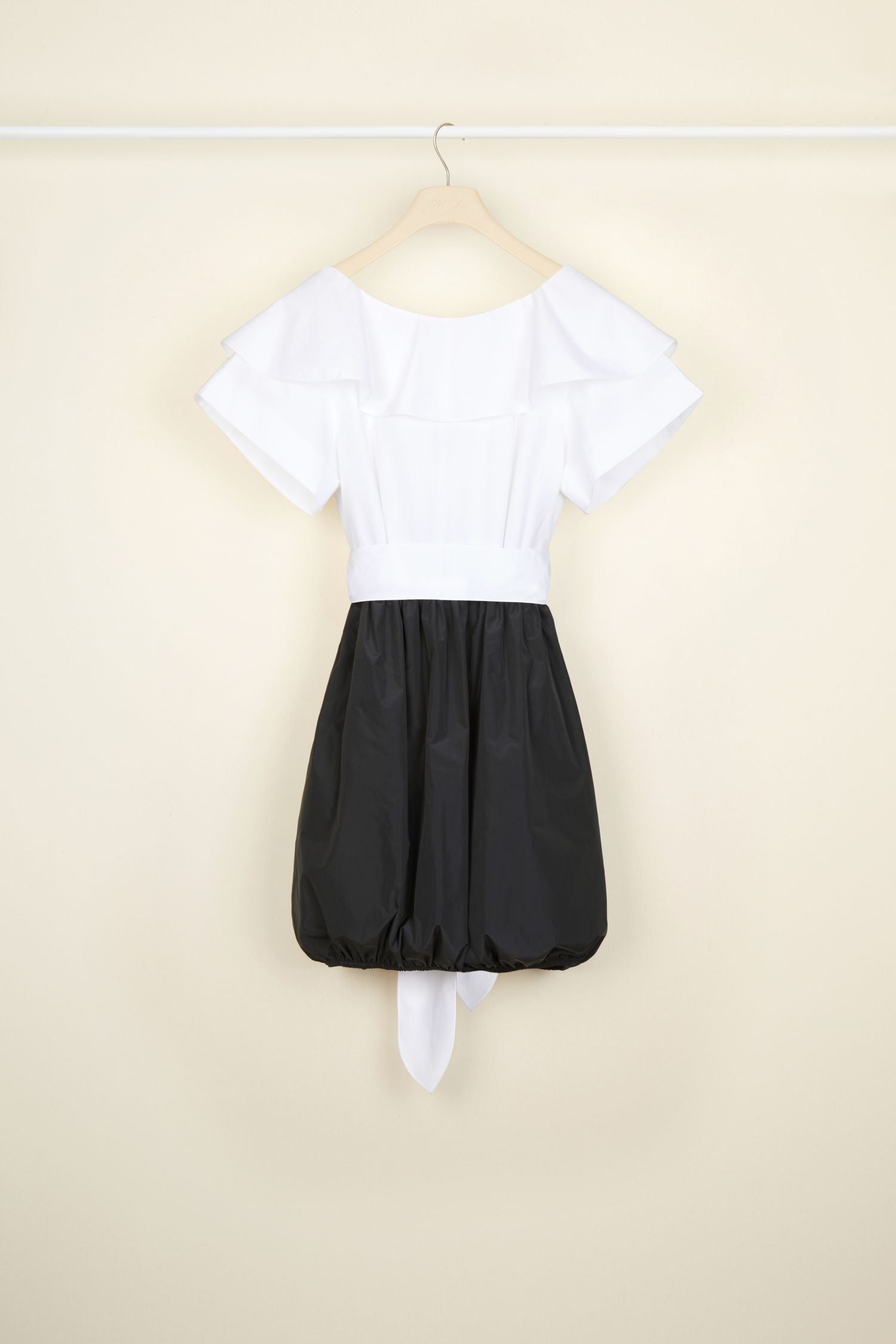 Cotton ball dress with cross-over back - Black and White