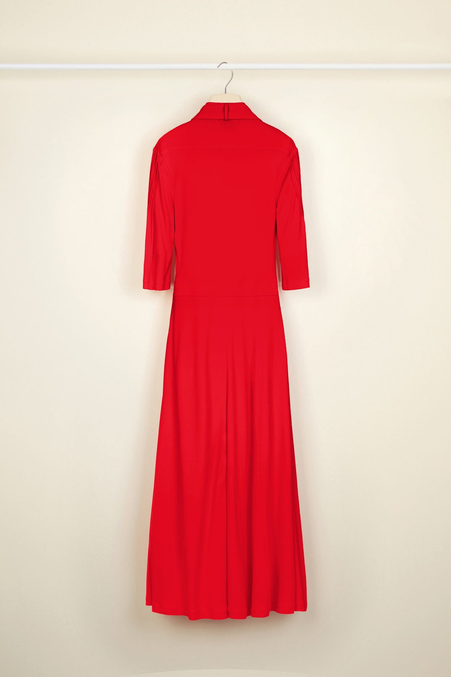 Robe midi à col foulard - Rouge
