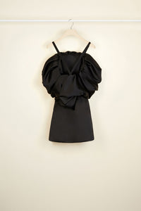 Ruffled short dress - Black