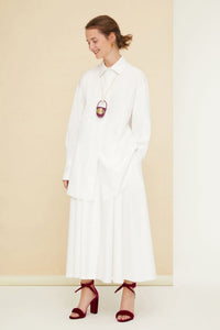 White / Robe Chemise courte en coton bio