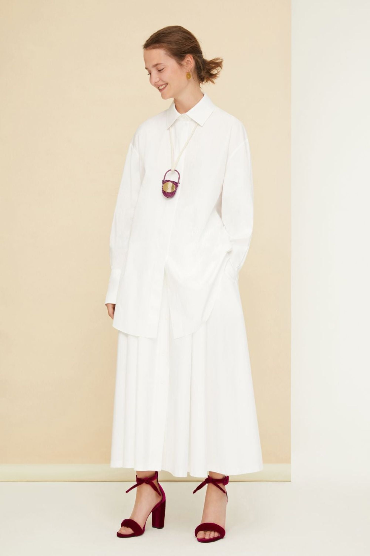 White / Robe Chemise courte en coton bio