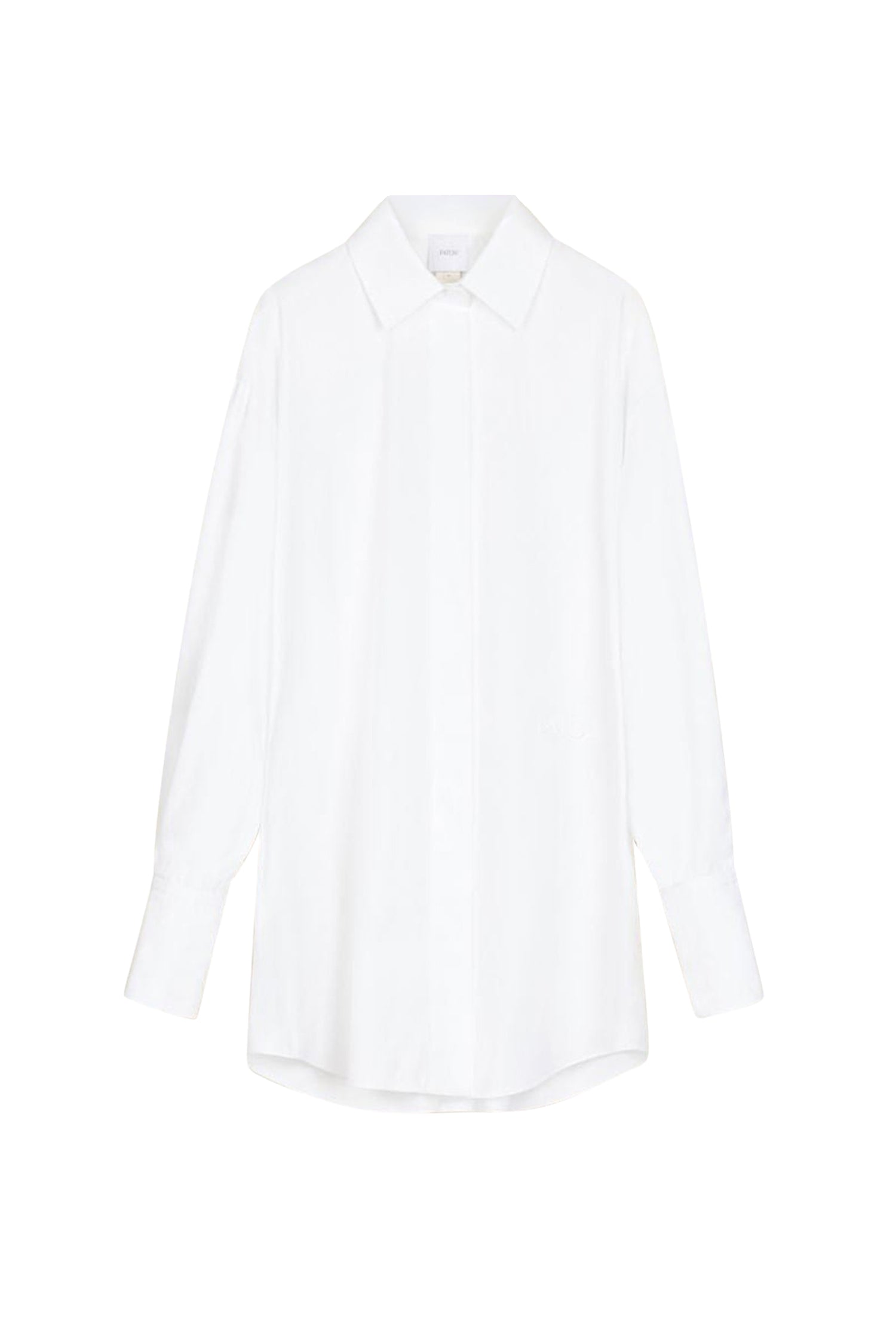 Robe chemise courte en popeline de coton - Blanc