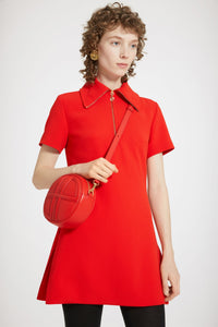 Robe patineuse courte en crêpe technique - Rouge
