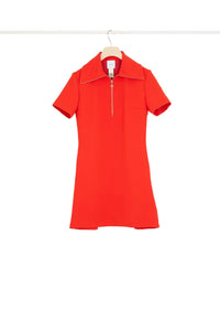 Robe patineuse courte en crêpe technique