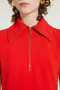 Robe patineuse courte en crêpe technique - Rouge