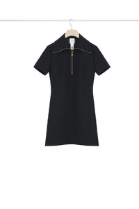 Robe patineuse courte en crêpe technique