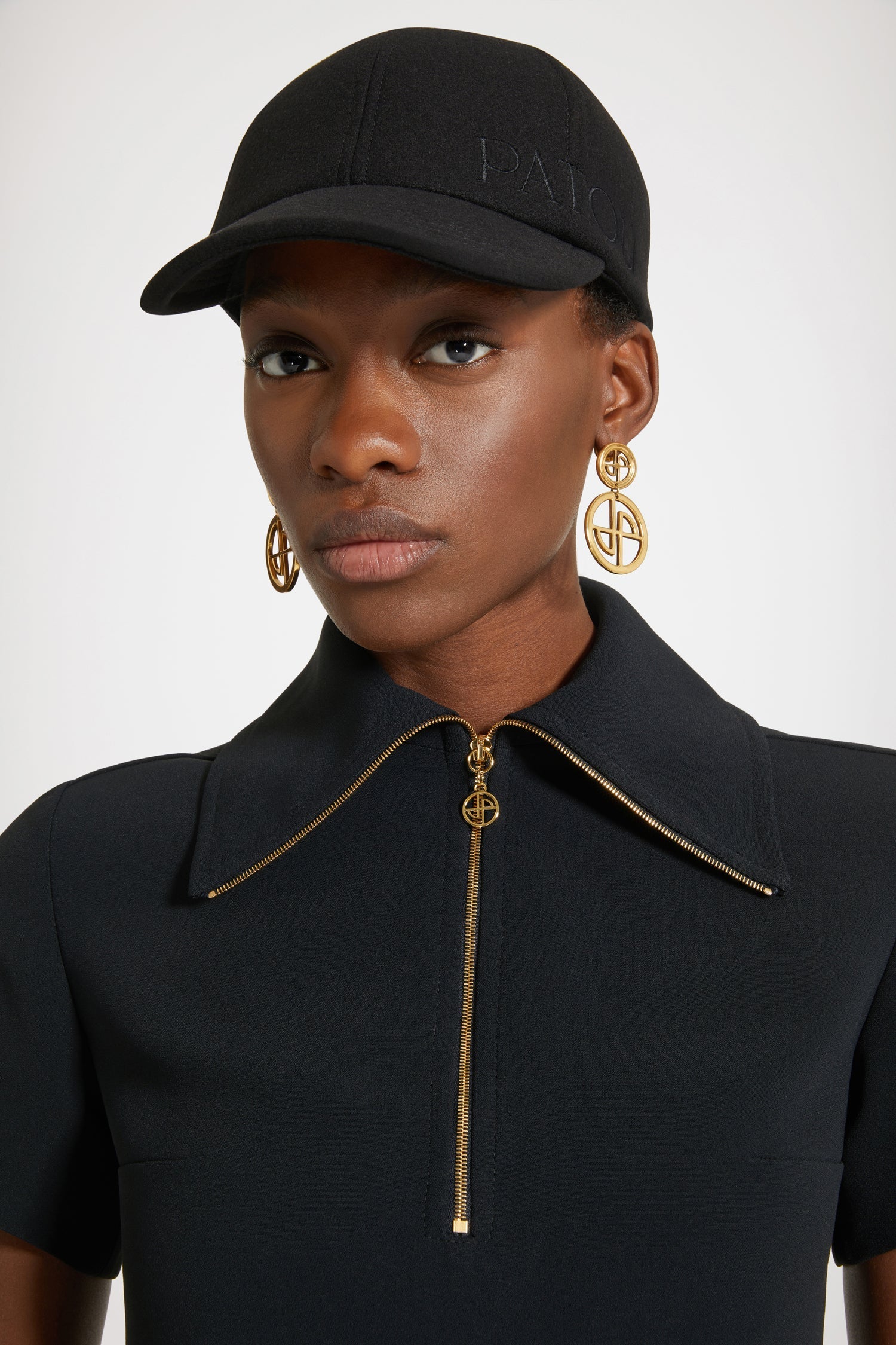 Robe patineuse courte en crêpe technique - Noir