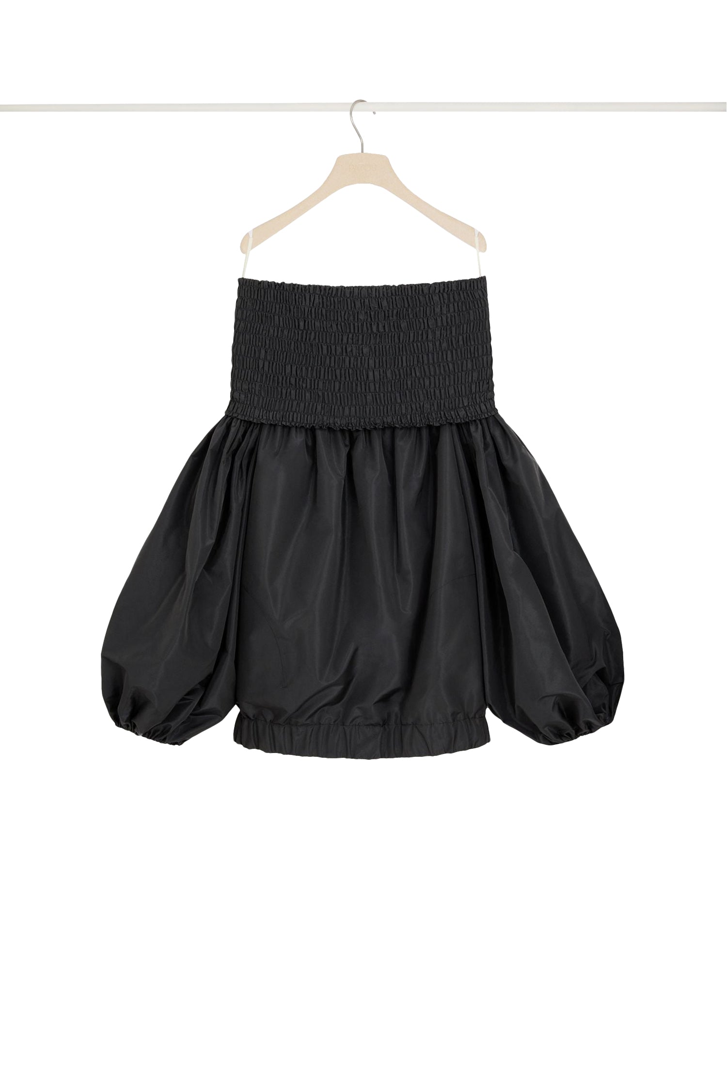 Robe courte à épaules dénudées en faille éco-responsable - Noir