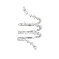 Marquise ring in 18K white gold set with diamonds - White