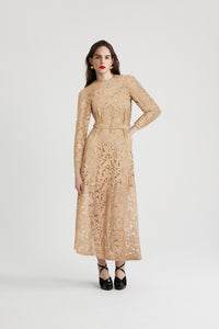 Robe longue en dentelle de coton bio