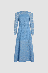 Robe longue en dentelle de coton bio