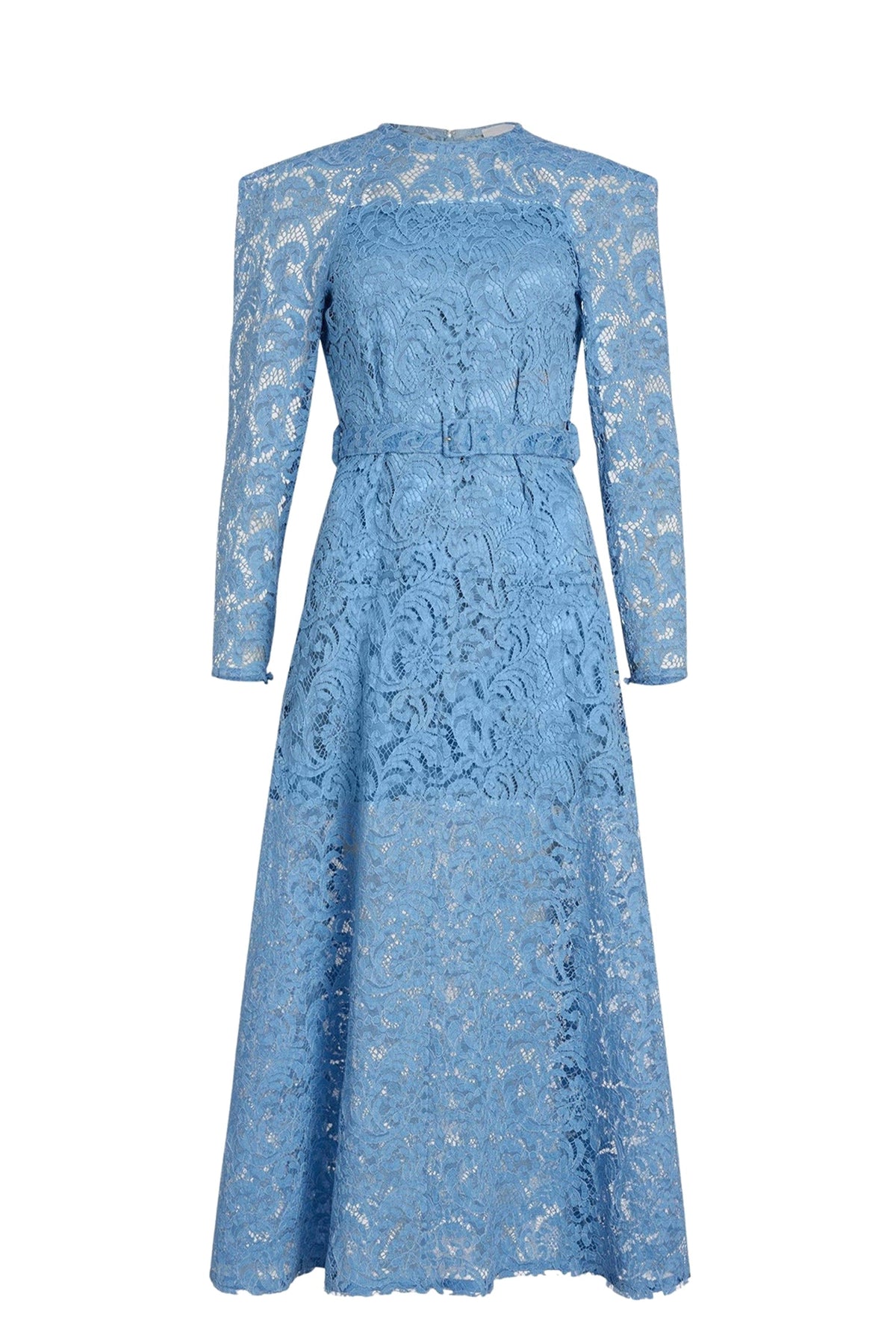 Airy Blue / Robe longue en dentelle de coton bio