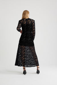 Robe longue en dentelle de coton bio