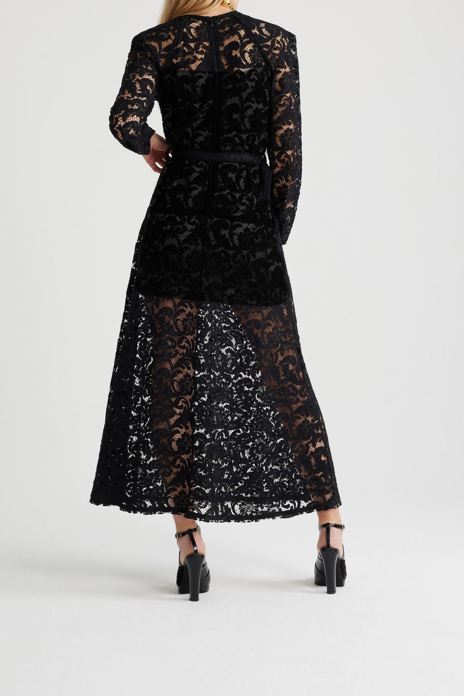 Lace maxi dress - Black