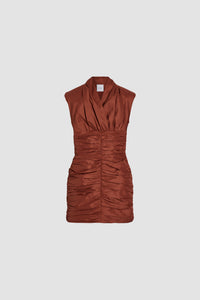 Robe dos nu courte en faille recyclée