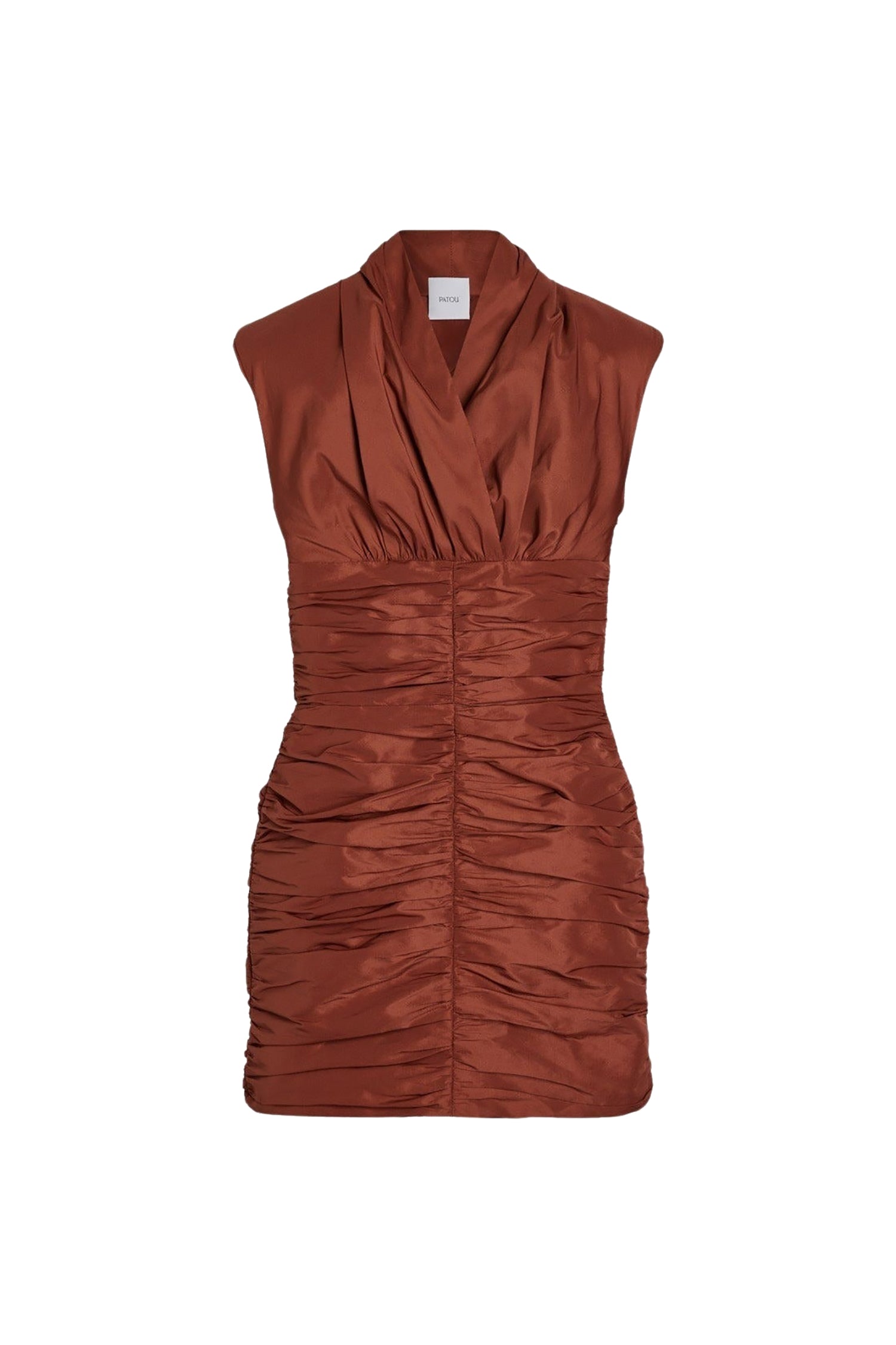 Cinnamon / Robe dos nu courte en faille recyclée