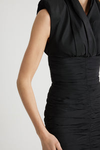 Robe dos nu courte en faille recyclée