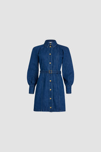 Robe courte en denim bio