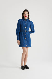 Robe courte en denim bio