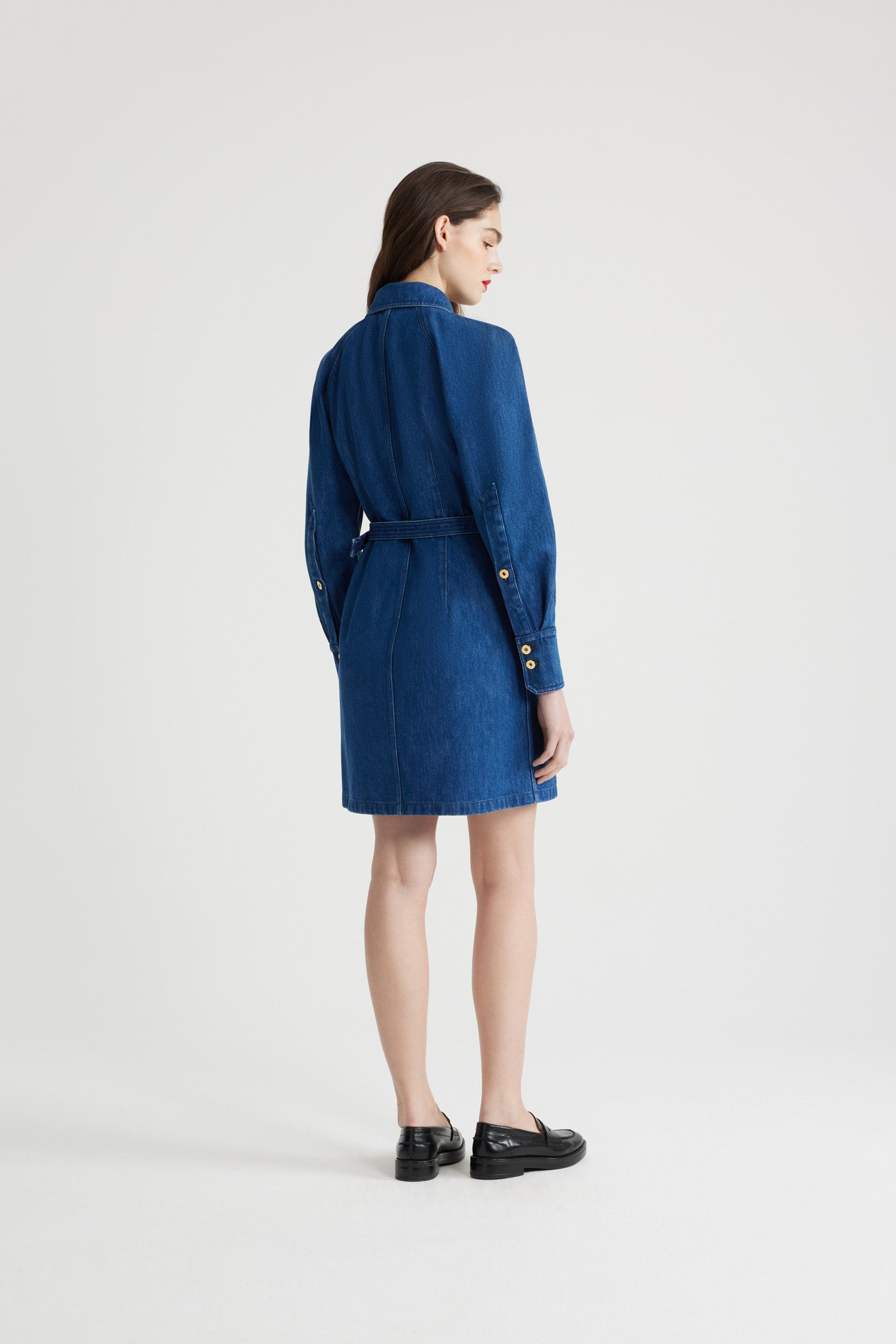 Robe courte en denim bio