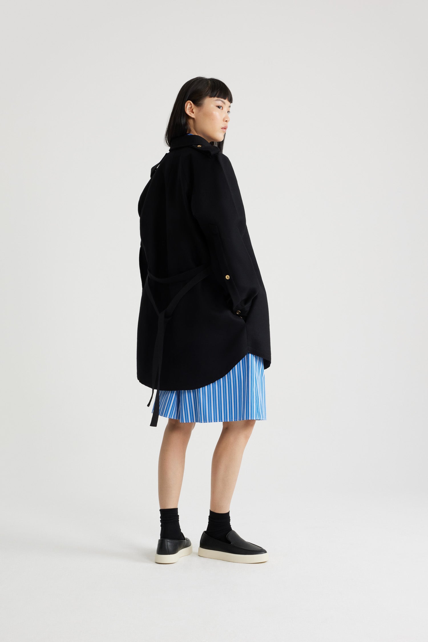 Robe chemise courte en mélange de laine recyclée