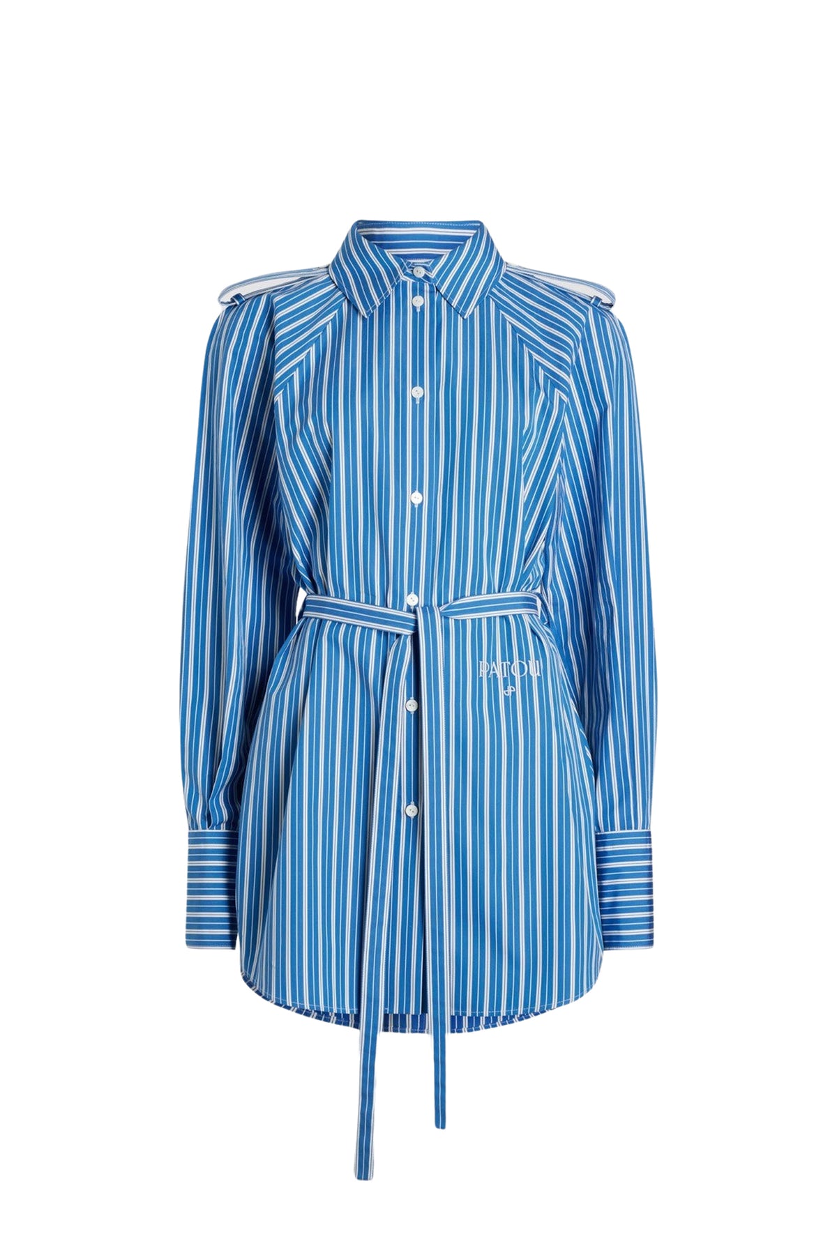 Victoria Blue Stripes / Robe chemise courte en coton bio éco-responsable