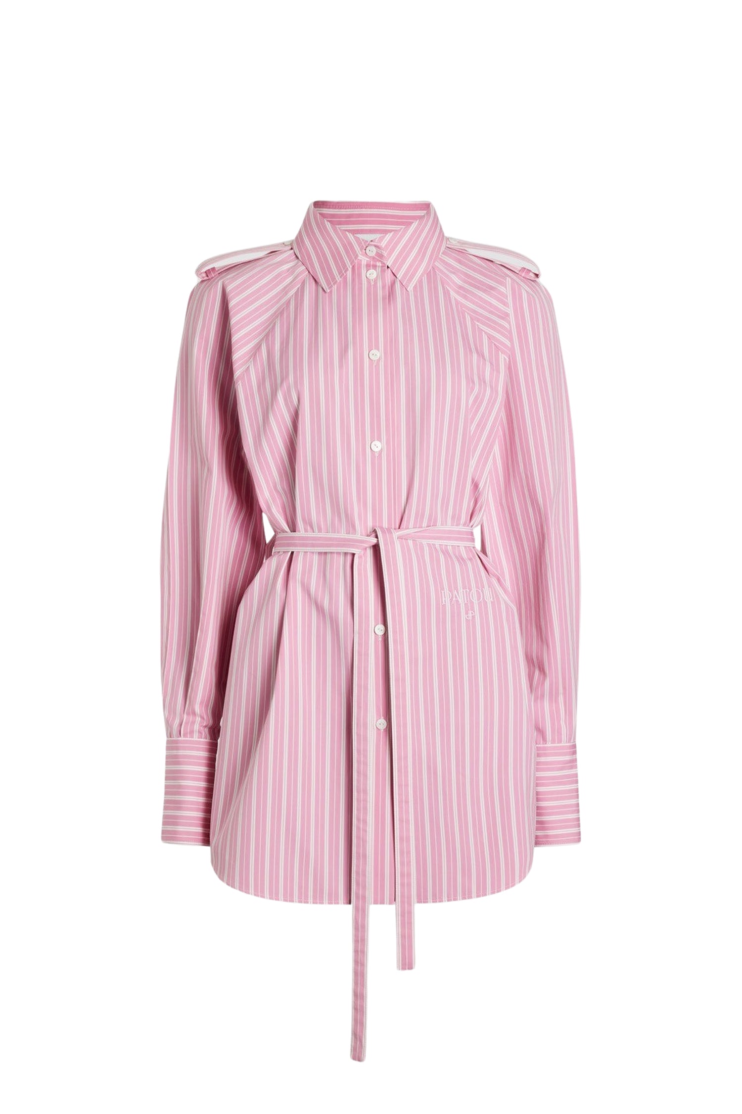 Short cotton shirt dress - Pink